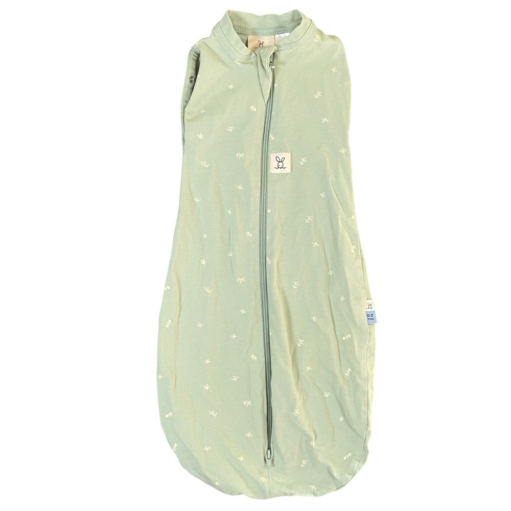 ErgoPouch Cocoon Swaddle Bag 0.2 TOG Sage Green Floral Organic Cotton 0-3 Months